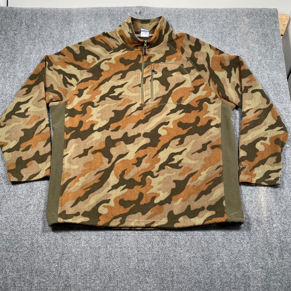 Starter Men's Fleece Pullover 2XL ‎ 1/4 Zip Lightweight  Outdoor Brown  Camo
